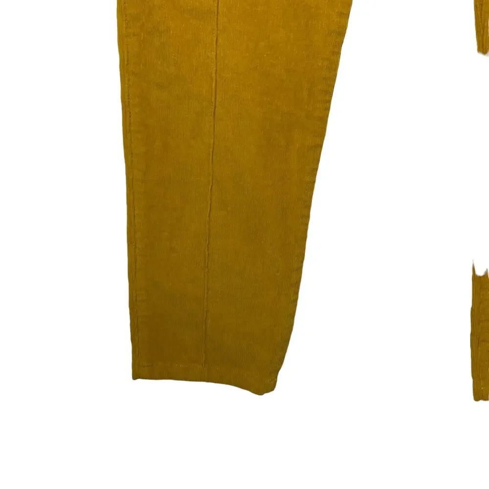 PRAIRIE UNDERGROUND Side Zip Corduroy Leggings Gold Mustard Yellow Size Medium
